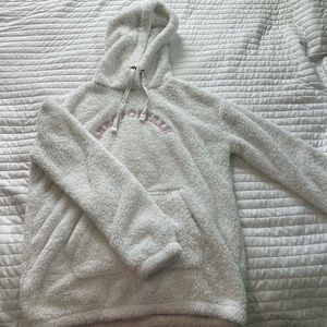 Girls white fluffy hoodie